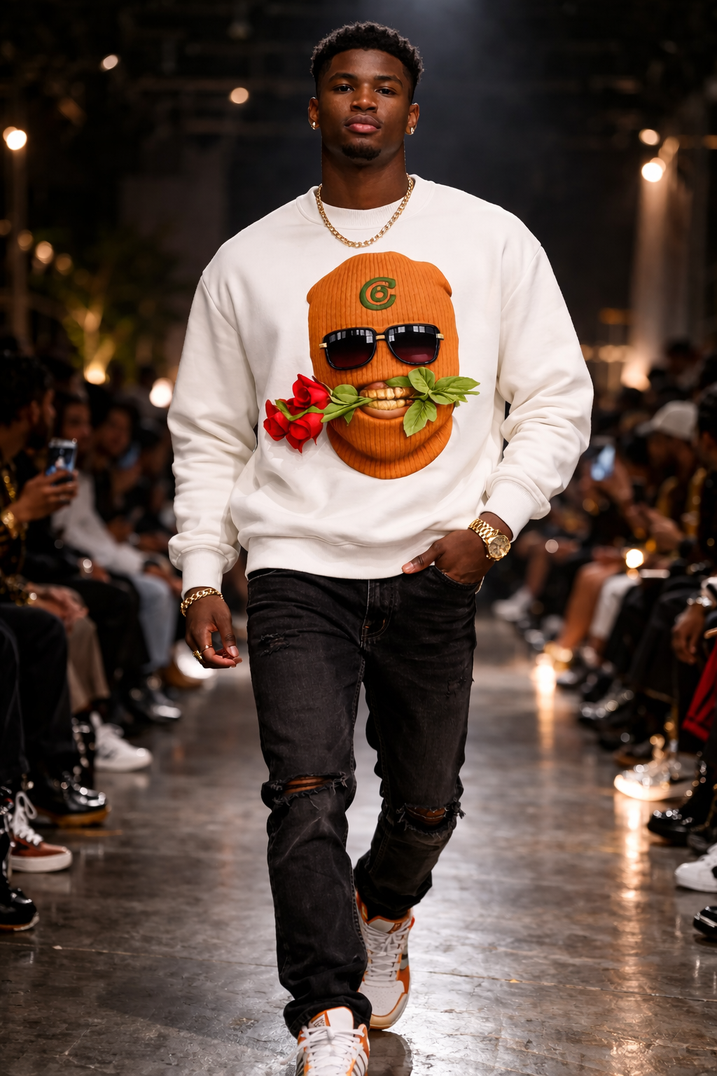 Black ski mask from House of Fresh-2's Cartel collection, featuring a sleek, snug fit and bold style for winter wear.